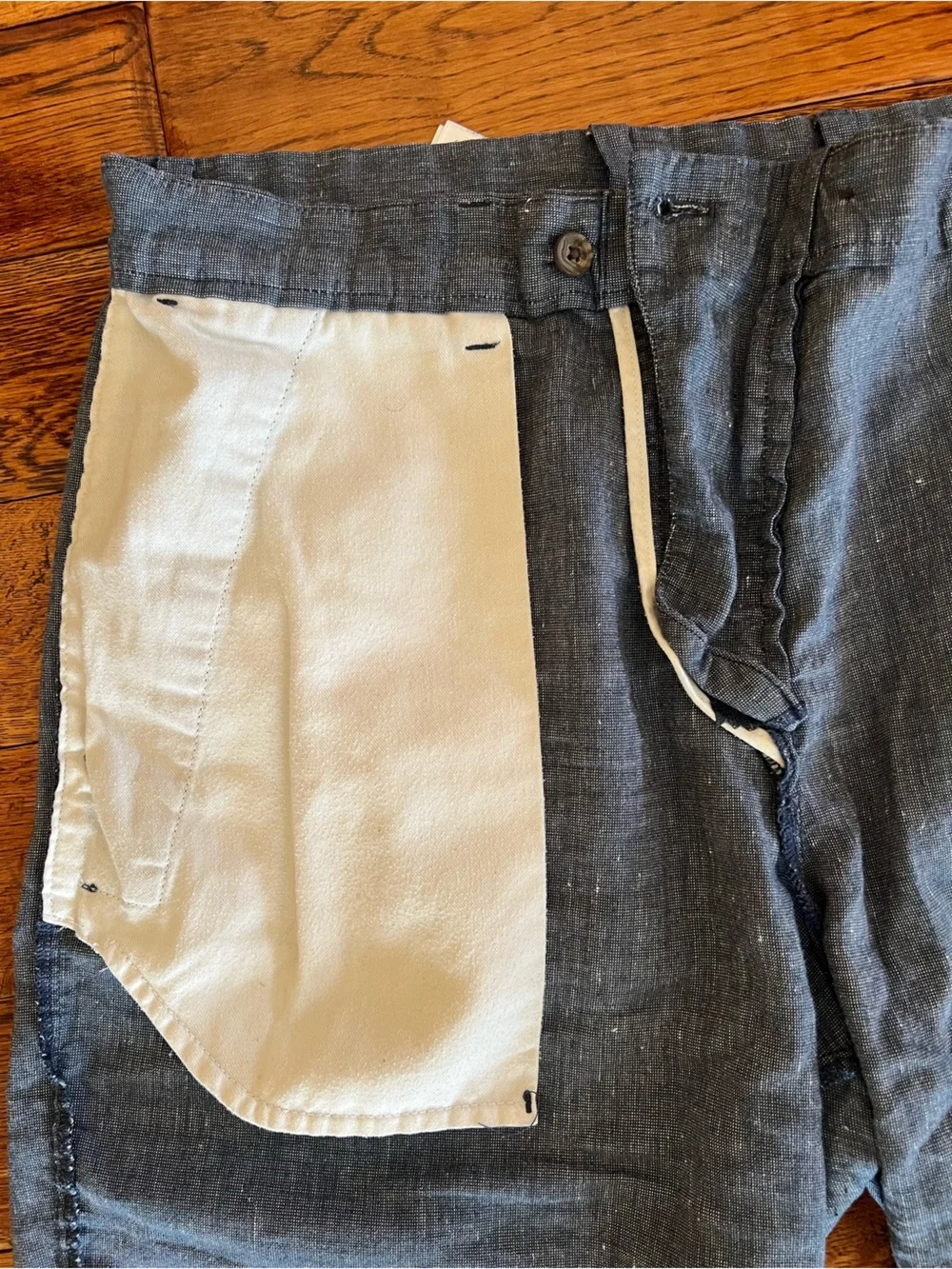 Banana Republic Shorts Men’s Flat Front Linen Blend Light Blue Size 35